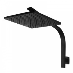9” Square Black ABS Rainfall Shower Head Wall Gooseneck Arm Set 9” Square Black ABS Rainfall Shower Head Wall Gooseneck Arm Set